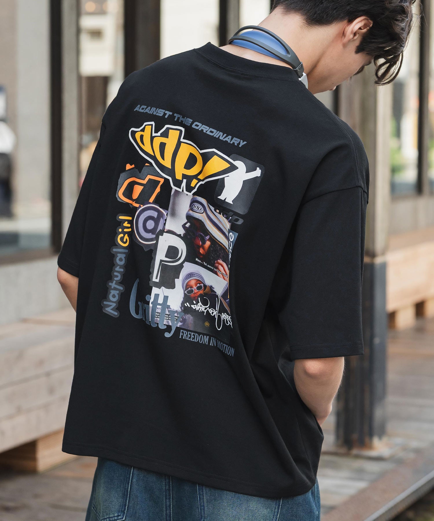 ddp別注コラボ オーバーサイズバックプリント半袖Tシャツ 15689