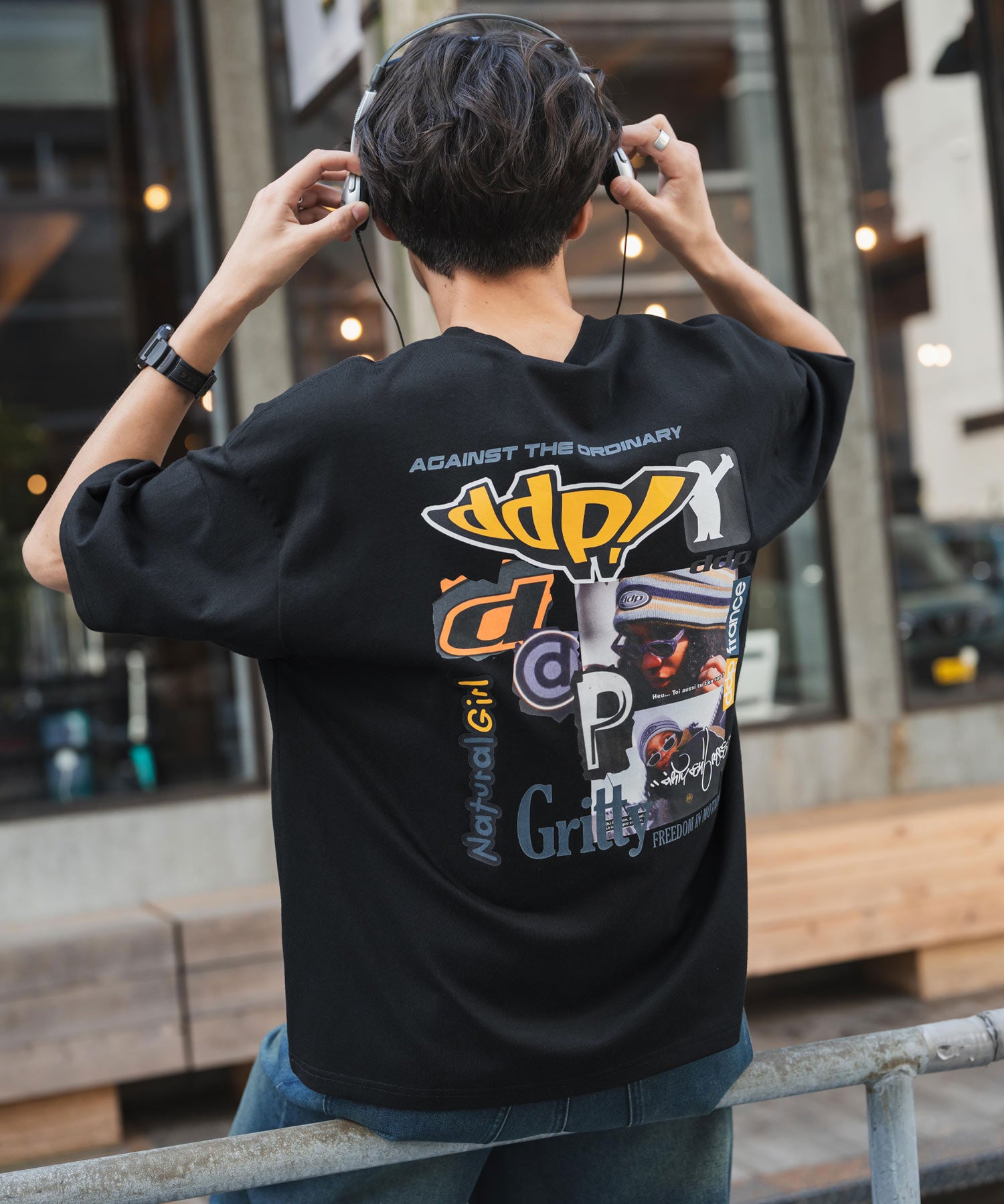 ddp別注コラボ オーバーサイズバックプリント半袖Tシャツ 15689