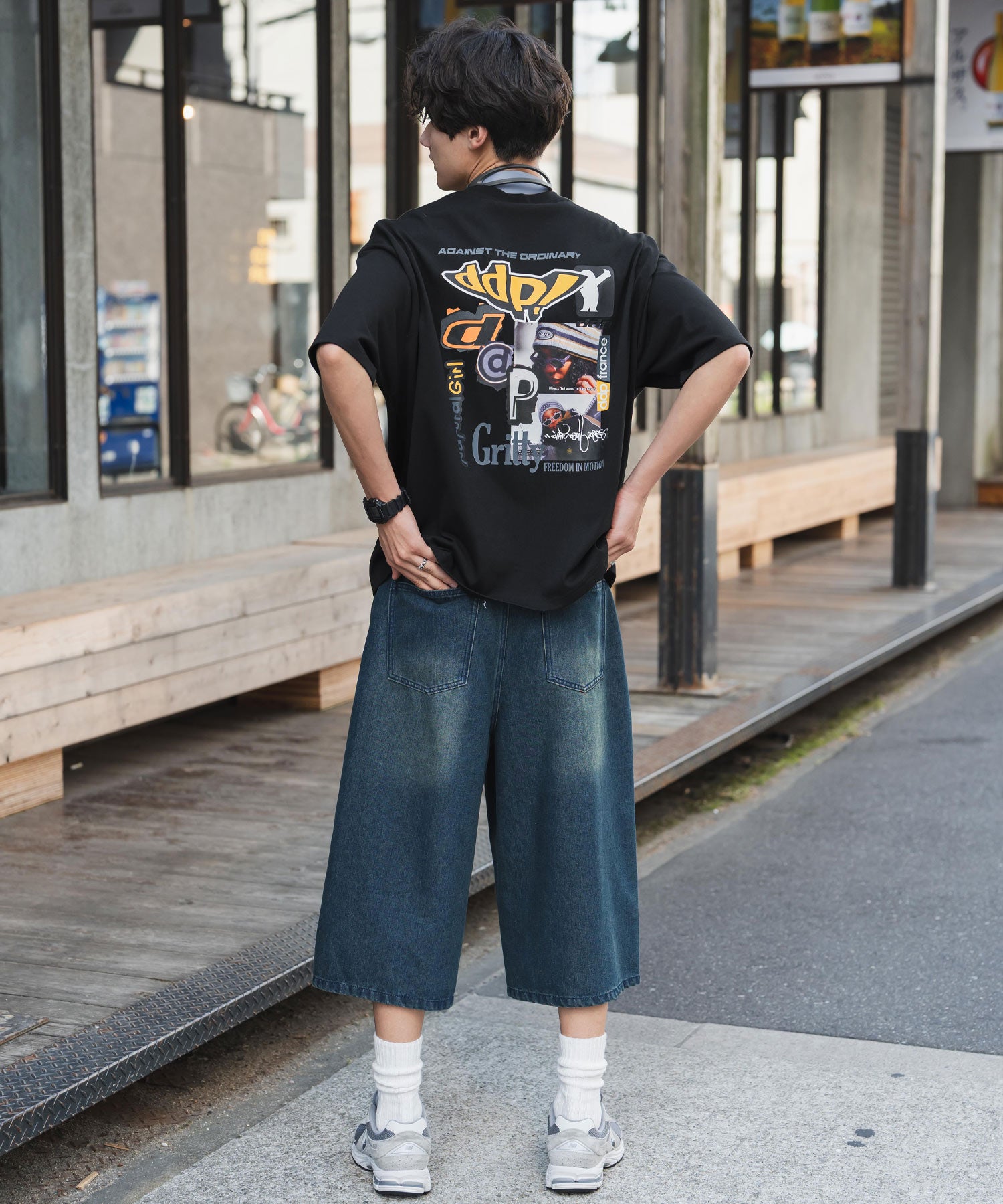 ddp別注コラボ オーバーサイズバックプリント半袖Tシャツ 15689