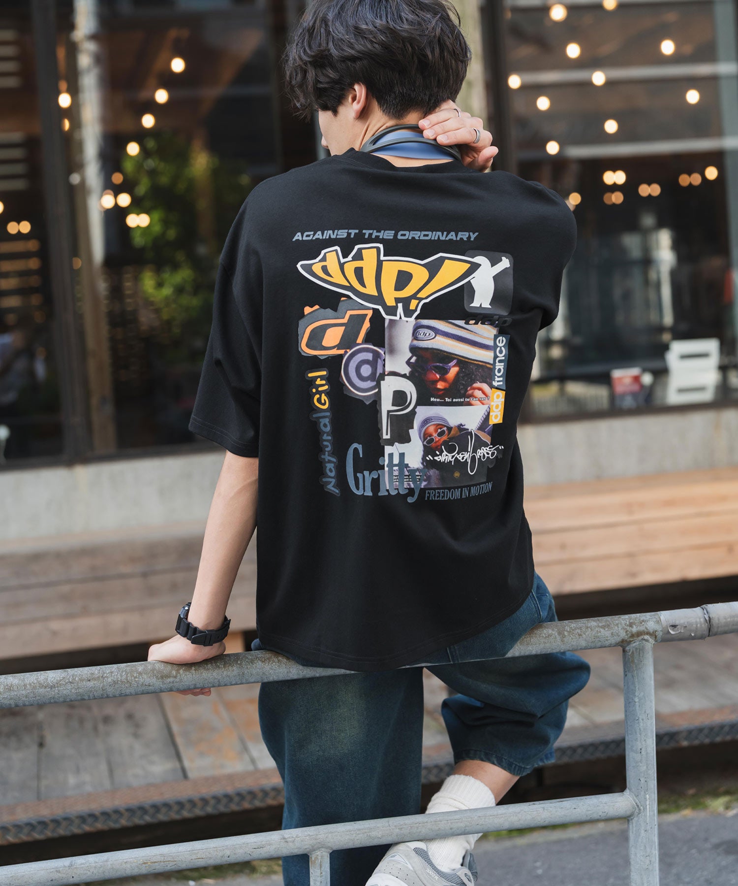 ddp別注コラボ オーバーサイズバックプリント半袖Tシャツ 15689