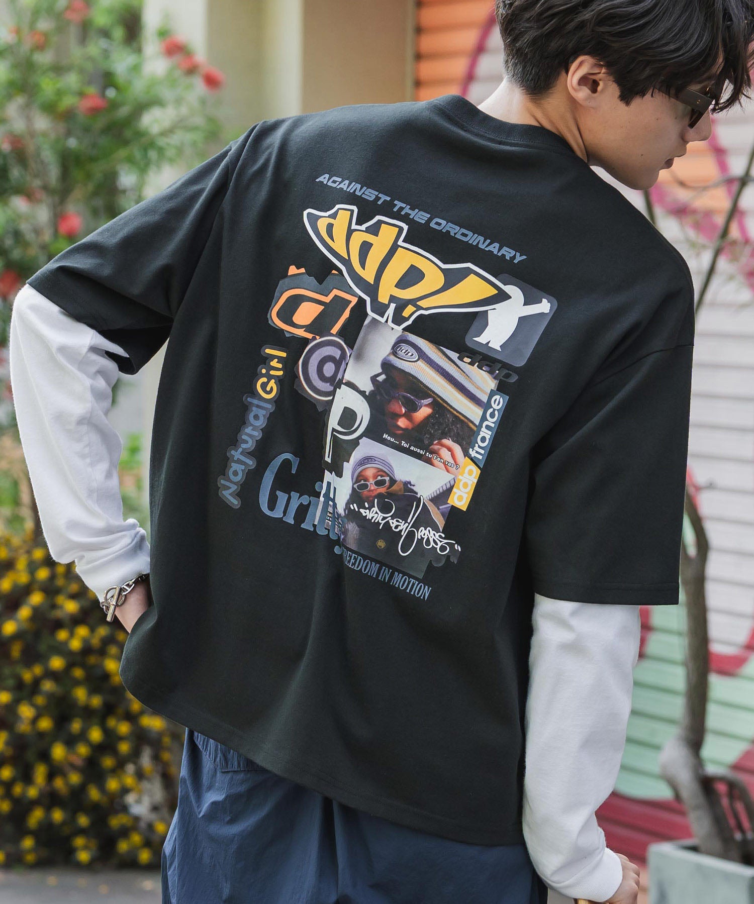 ddp別注コラボ オーバーサイズバックプリント半袖Tシャツ 15689