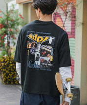 ddp別注コラボ オーバーサイズバックプリント半袖Tシャツ 15689