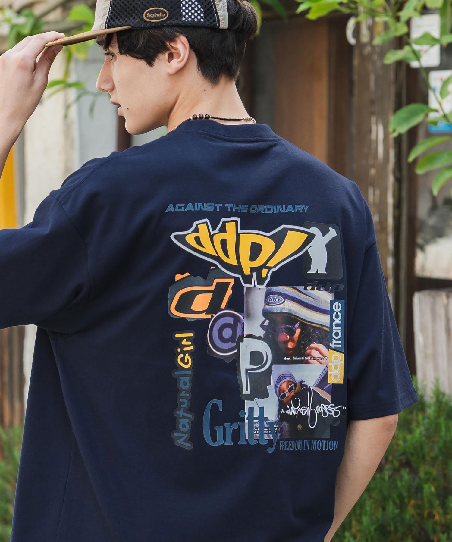 ddp別注コラボ オーバーサイズバックプリント半袖Tシャツ 15689