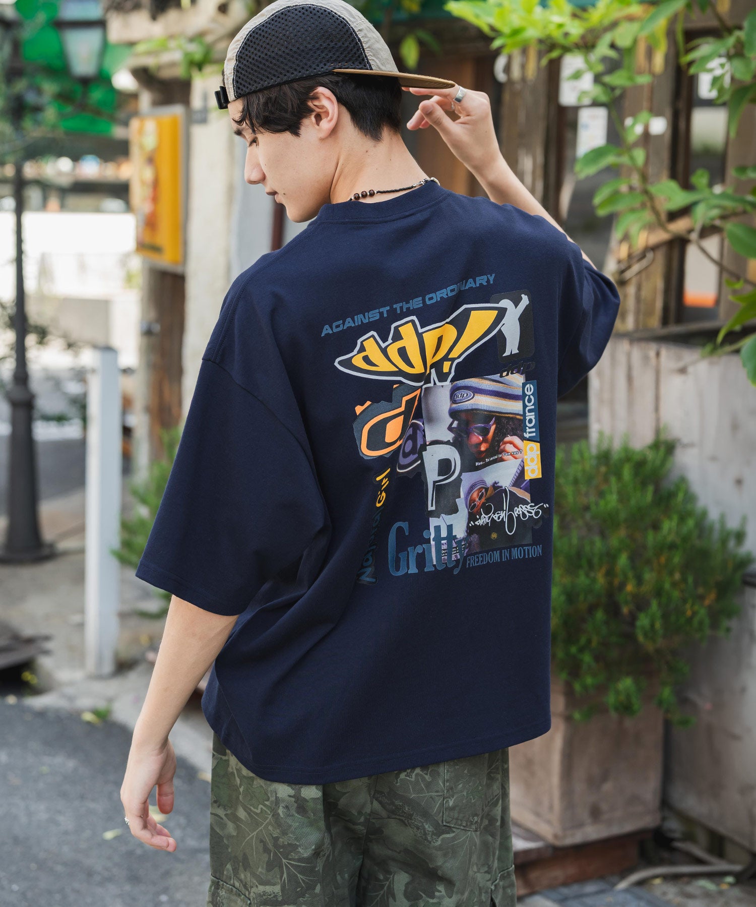 ddp別注コラボ オーバーサイズバックプリント半袖Tシャツ 15689
