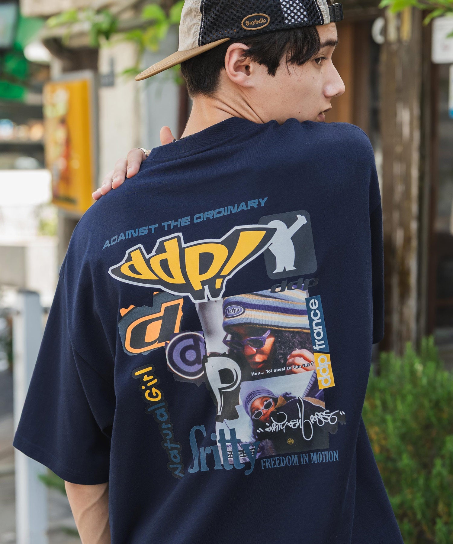 ddp別注コラボ オーバーサイズバックプリント半袖Tシャツ 15689