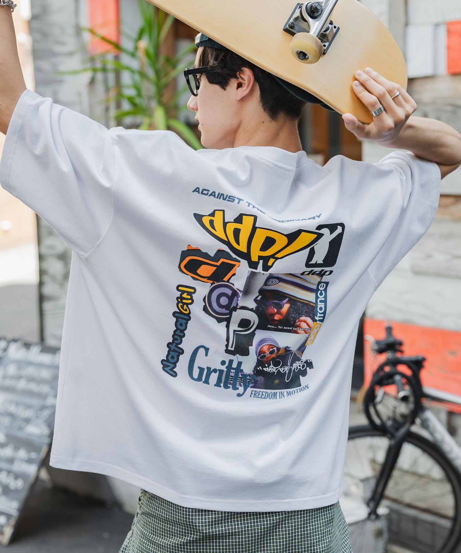 ddp別注コラボ オーバーサイズバックプリント半袖Tシャツ 15689
