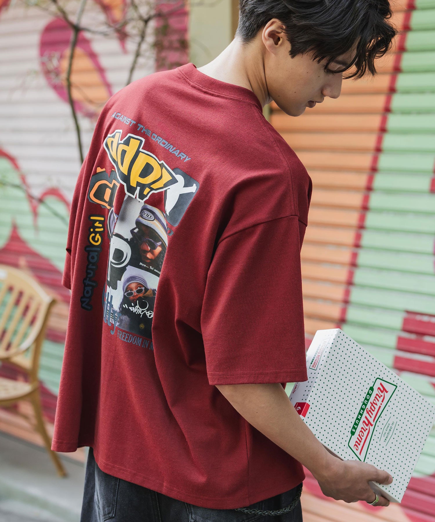 ddp別注コラボ オーバーサイズバックプリント半袖Tシャツ 15689