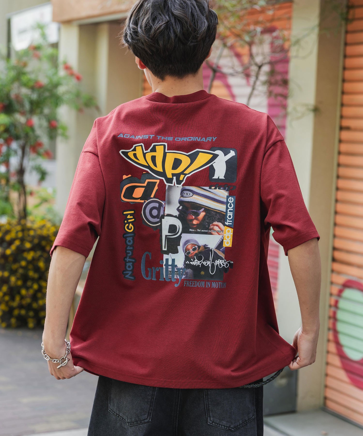 ddp別注コラボ オーバーサイズバックプリント半袖Tシャツ 15689