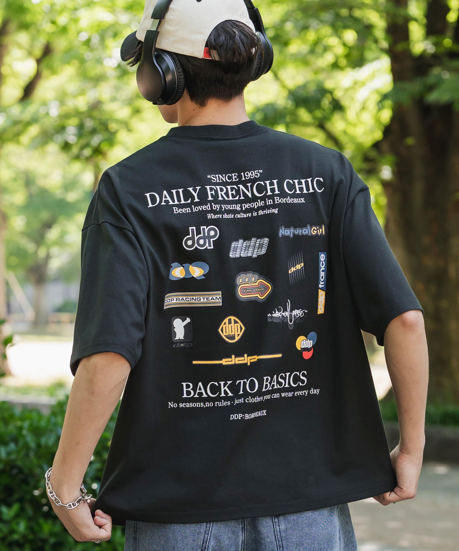 ddp別注コラボ オーバーサイズバックプリント半袖Tシャツ 15689