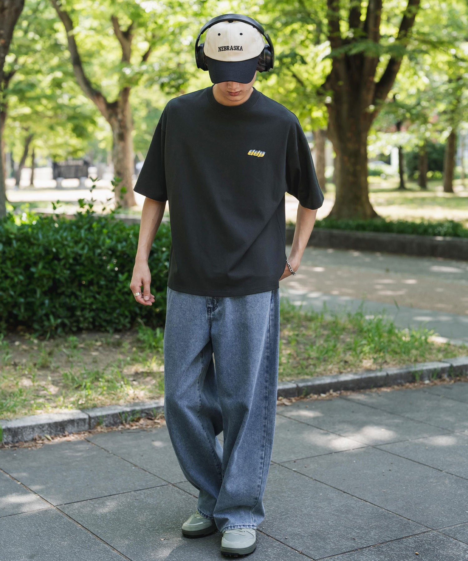 ddp別注コラボ オーバーサイズバックプリント半袖Tシャツ 15689