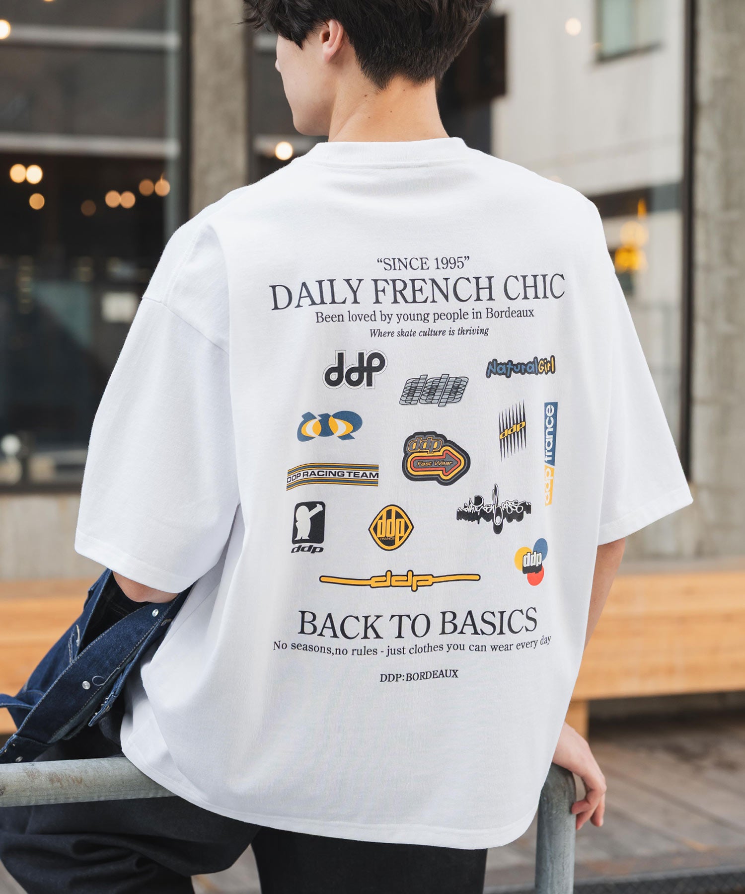 ddp別注コラボ オーバーサイズバックプリント半袖Tシャツ 15689