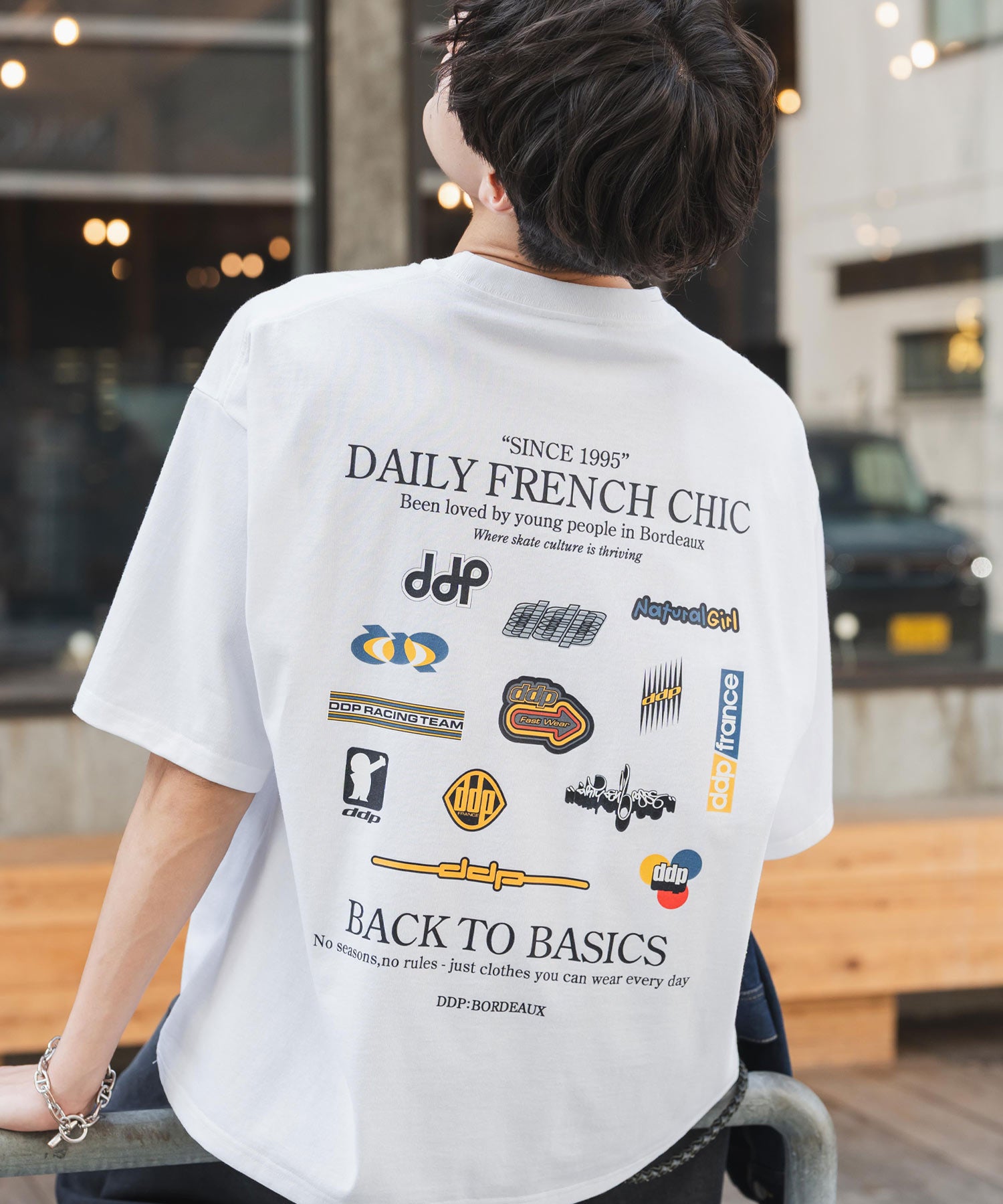 ddp別注コラボ オーバーサイズバックプリント半袖Tシャツ 15689