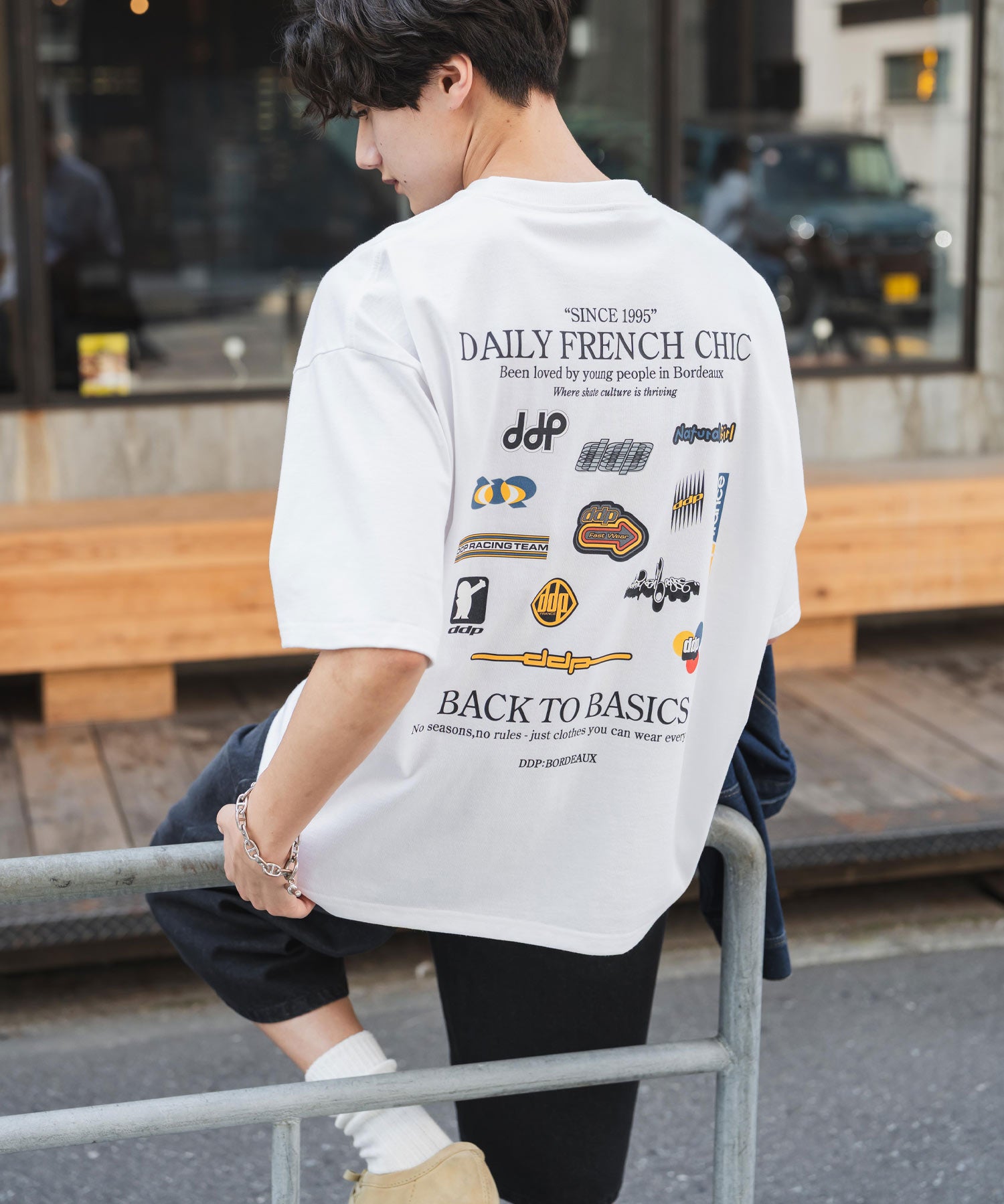ddp別注コラボ オーバーサイズバックプリント半袖Tシャツ 15689
