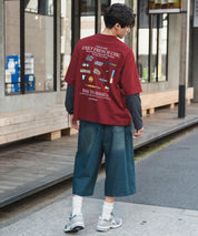 ddp別注コラボ オーバーサイズバックプリント半袖Tシャツ 15689