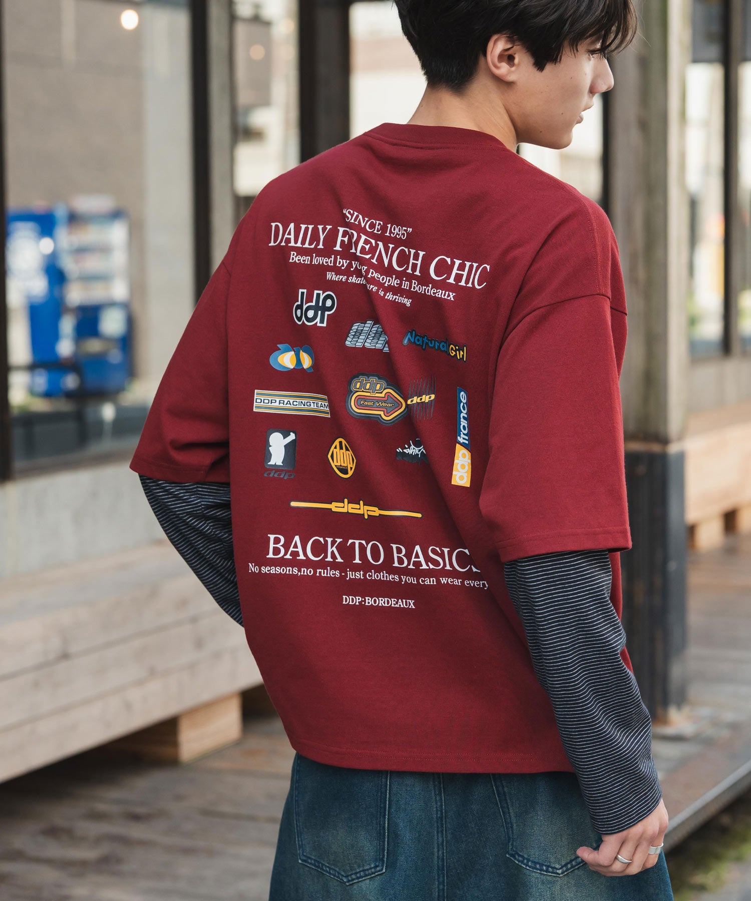 ddp別注コラボ オーバーサイズバックプリント半袖Tシャツ 15689