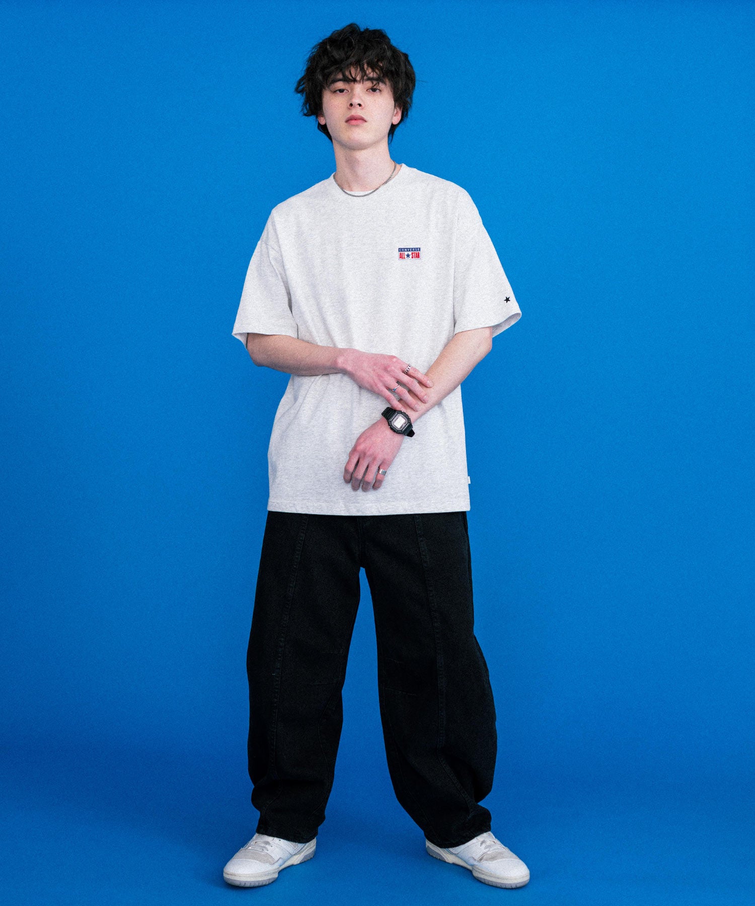 CONVERSE コンバース 天竺プレートロゴ半袖クルーネックTシャツ/ハーフスリーブカットソー 15723