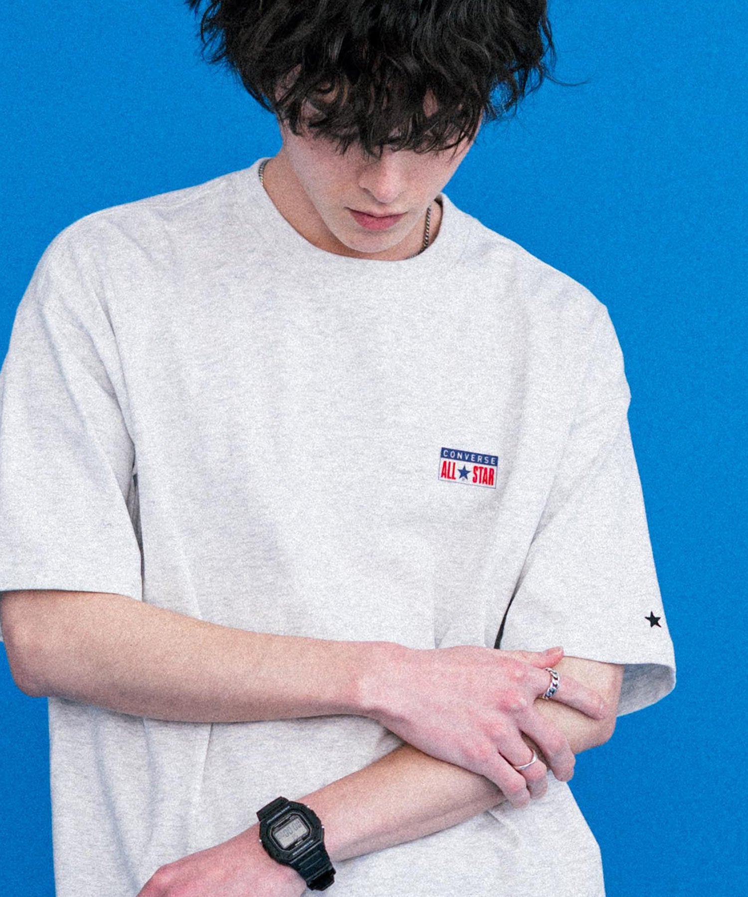 CONVERSE コンバース 天竺プレートロゴ半袖クルーネックTシャツ/ハーフスリーブカットソー 15723