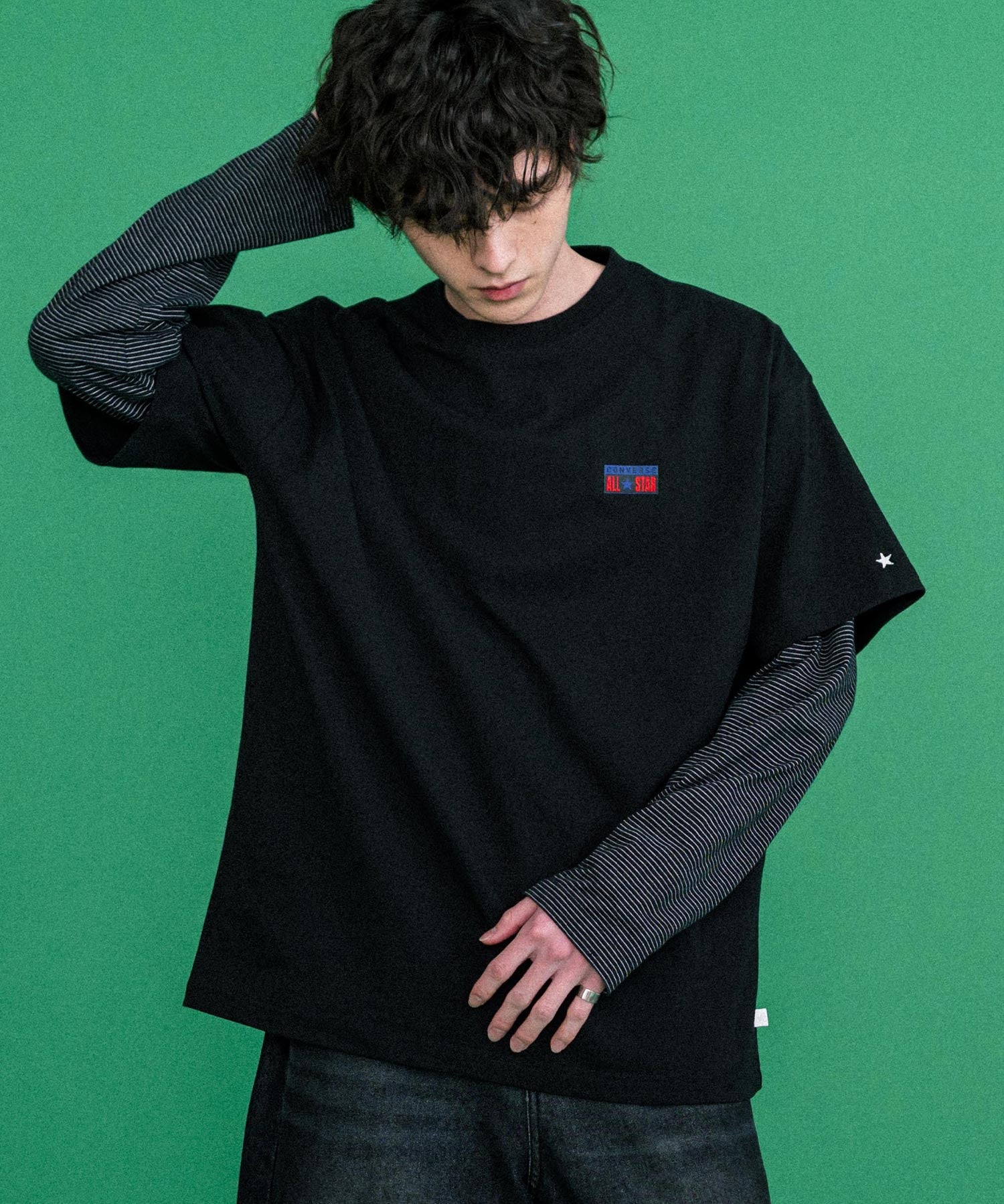 CONVERSE コンバース 天竺プレートロゴ半袖クルーネックTシャツ/ハーフスリーブカットソー 15723