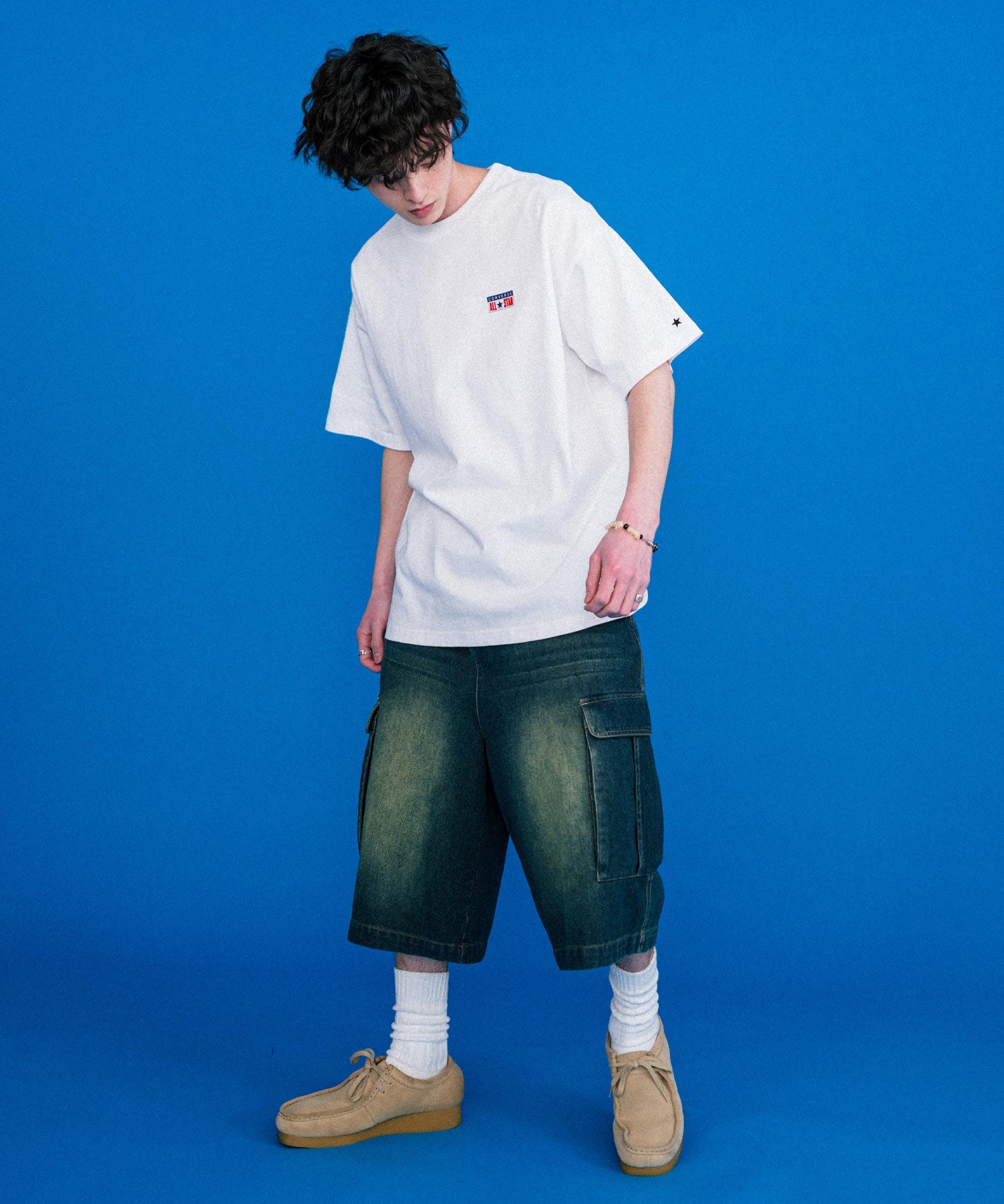 CONVERSE コンバース 天竺プレートロゴ半袖クルーネックTシャツ/ハーフスリーブカットソー 15723