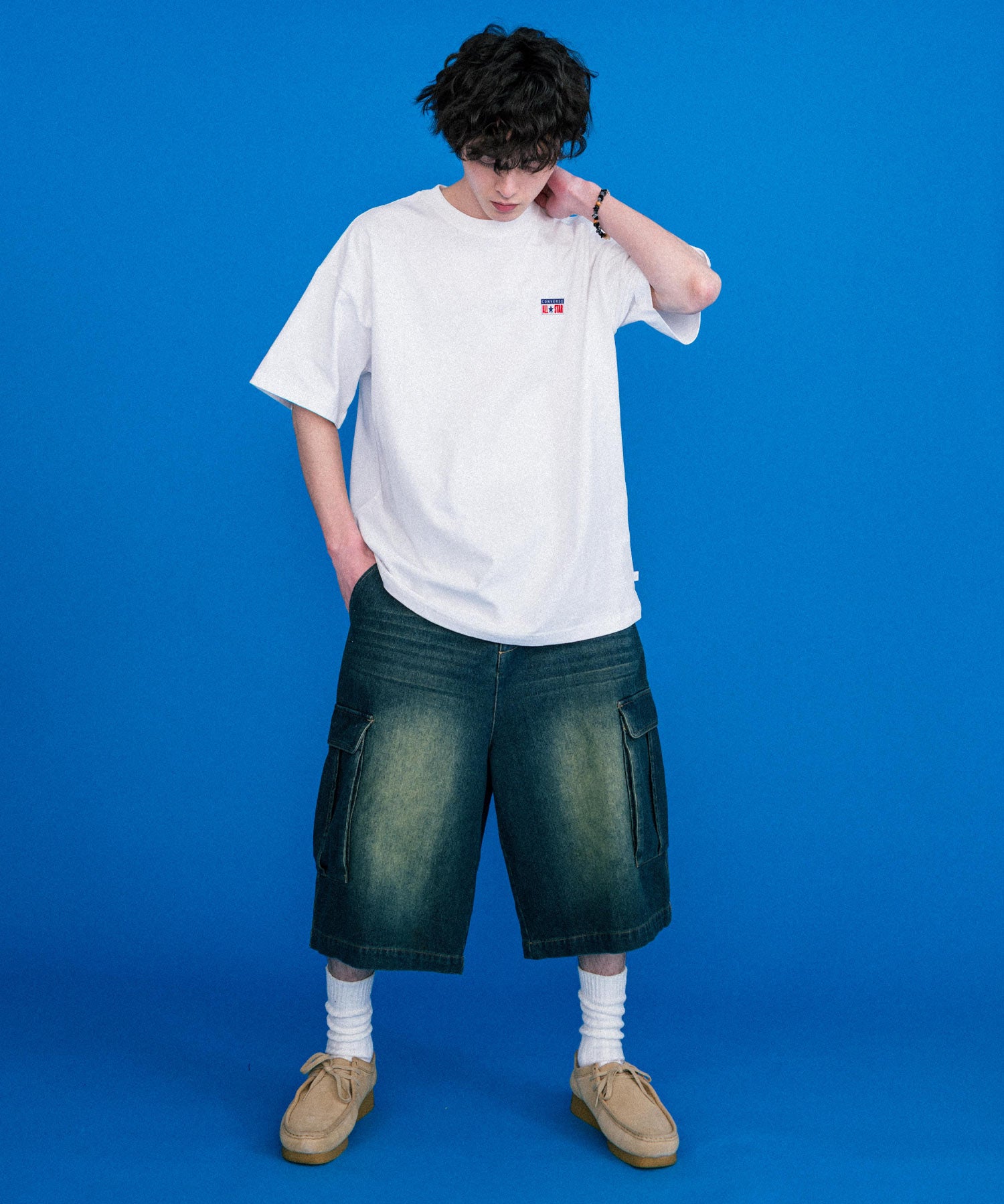 CONVERSE コンバース 天竺プレートロゴ半袖クルーネックTシャツ/ハーフスリーブカットソー 15723