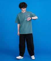 CONVERSE コンバース オーバーサイズフライスシューズエンブレム刺繍胸ポケット付きクルーネック半袖Tシャツ 15725