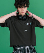 CONVERSE コンバース オーバーサイズフライスシューズエンブレム刺繍胸ポケット付きクルーネック半袖Tシャツ 15725