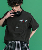 CONVERSE コンバース オーバーサイズフライスシューズエンブレム刺繍胸ポケット付きクルーネック半袖Tシャツ 15725