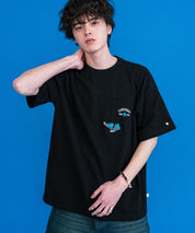 CONVERSE コンバース オーバーサイズフライスシューズエンブレム刺繍胸ポケット付きクルーネック半袖Tシャツ 15725