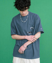 CONVERSE コンバース オーバーサイズフライスシューズエンブレム刺繍胸ポケット付きクルーネック半袖Tシャツ 15725