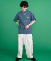 CONVERSE コンバース オーバーサイズフライスシューズエンブレム刺繍胸ポケット付きクルーネック半袖Tシャツ 15725