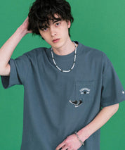 CONVERSE コンバース オーバーサイズフライスシューズエンブレム刺繍胸ポケット付きクルーネック半袖Tシャツ 15725