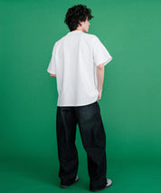 CONVERSE コンバース オーバーサイズフライスシューズエンブレム刺繍胸ポケット付きクルーネック半袖Tシャツ 15725