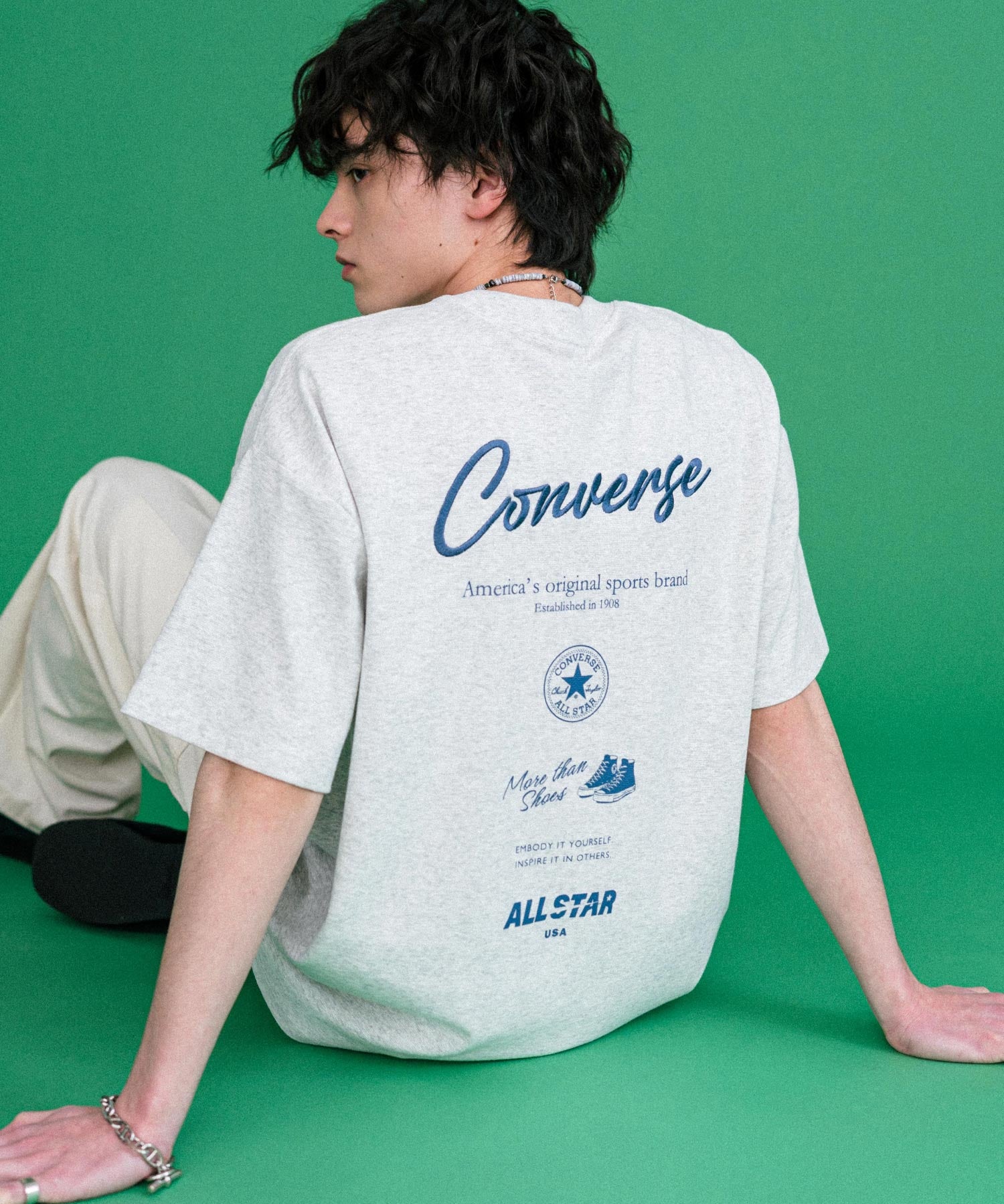 CONVERSE コンバース オーバーサイズフライスバックグラフィッククルーネック半袖Tシャツ 15726