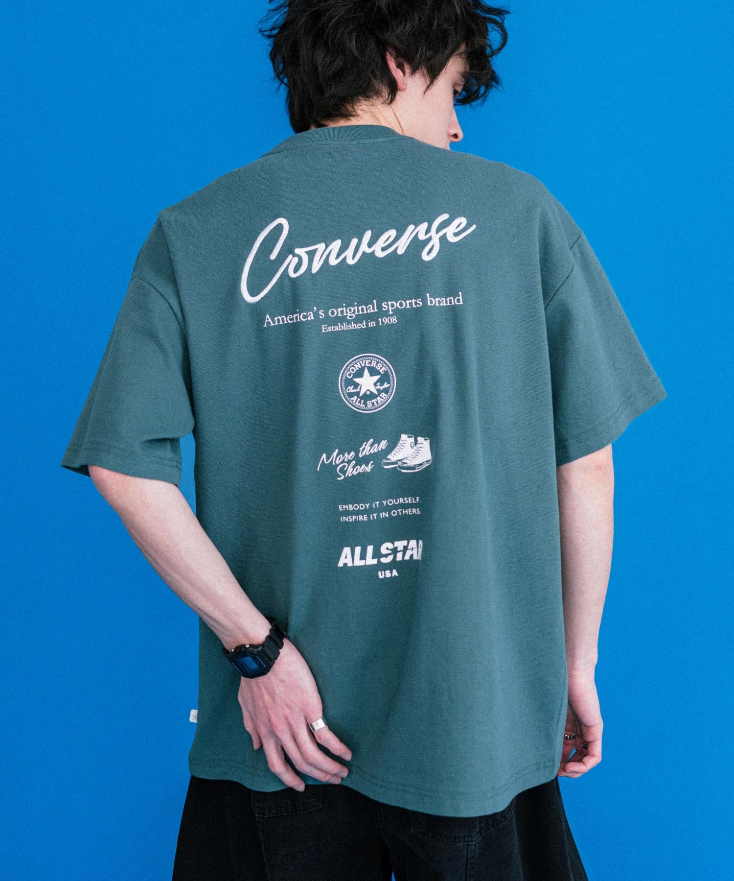 CONVERSE コンバース オーバーサイズフライスバックグラフィッククルーネック半袖Tシャツ 15726