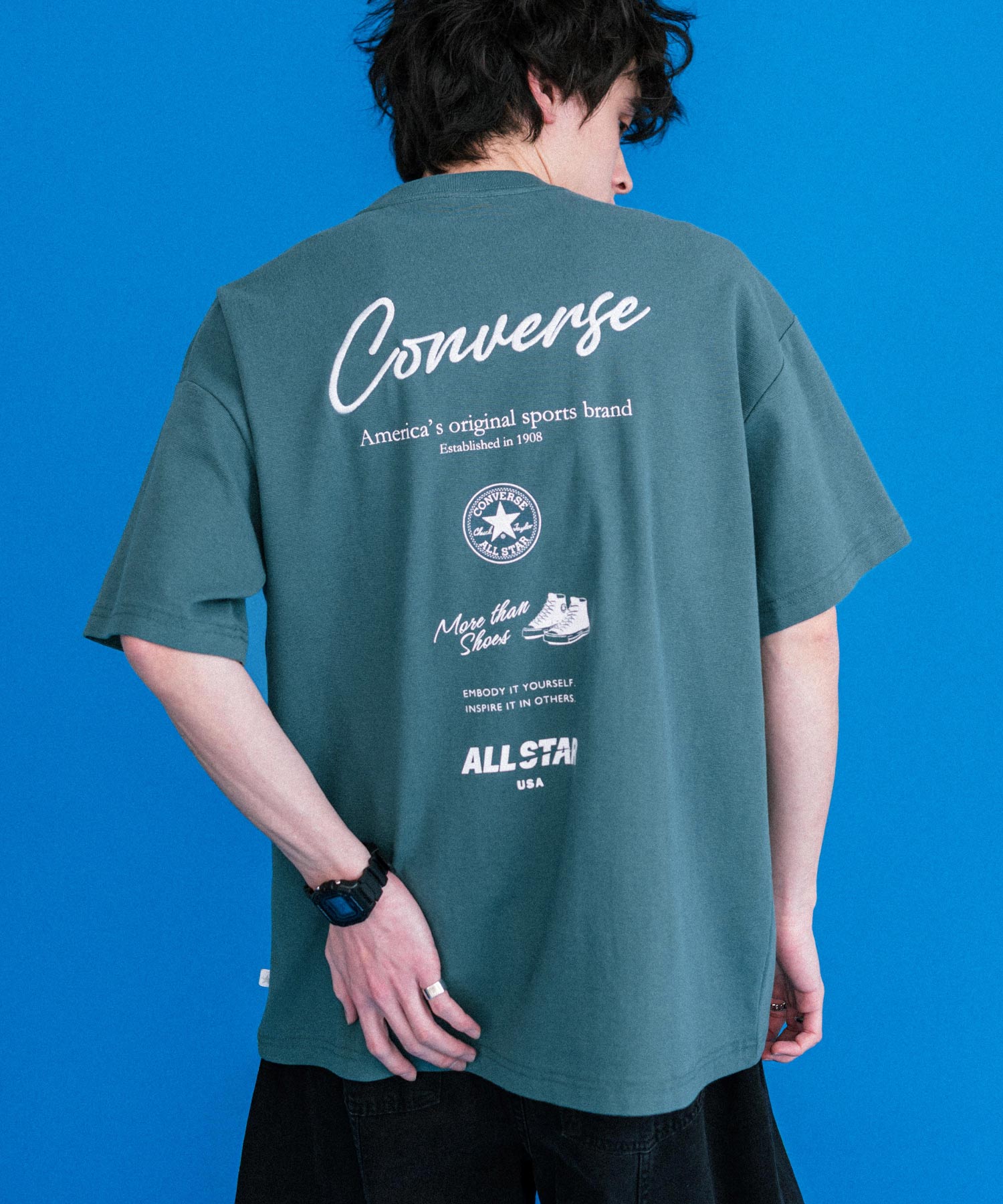 CONVERSE コンバース オーバーサイズフライスバックグラフィッククルーネック半袖Tシャツ 15726