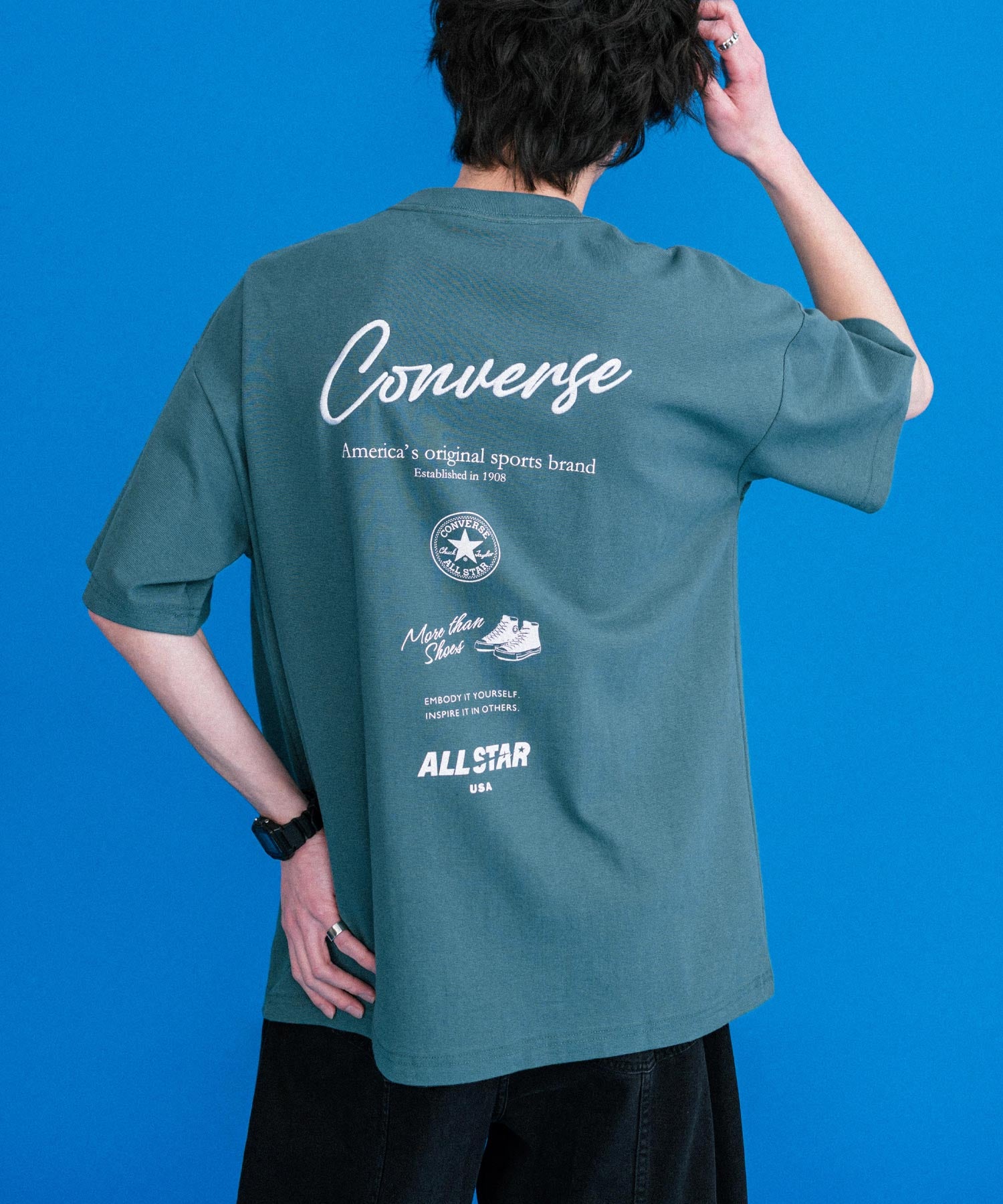CONVERSE コンバース オーバーサイズフライスバックグラフィッククルーネック半袖Tシャツ 15726
