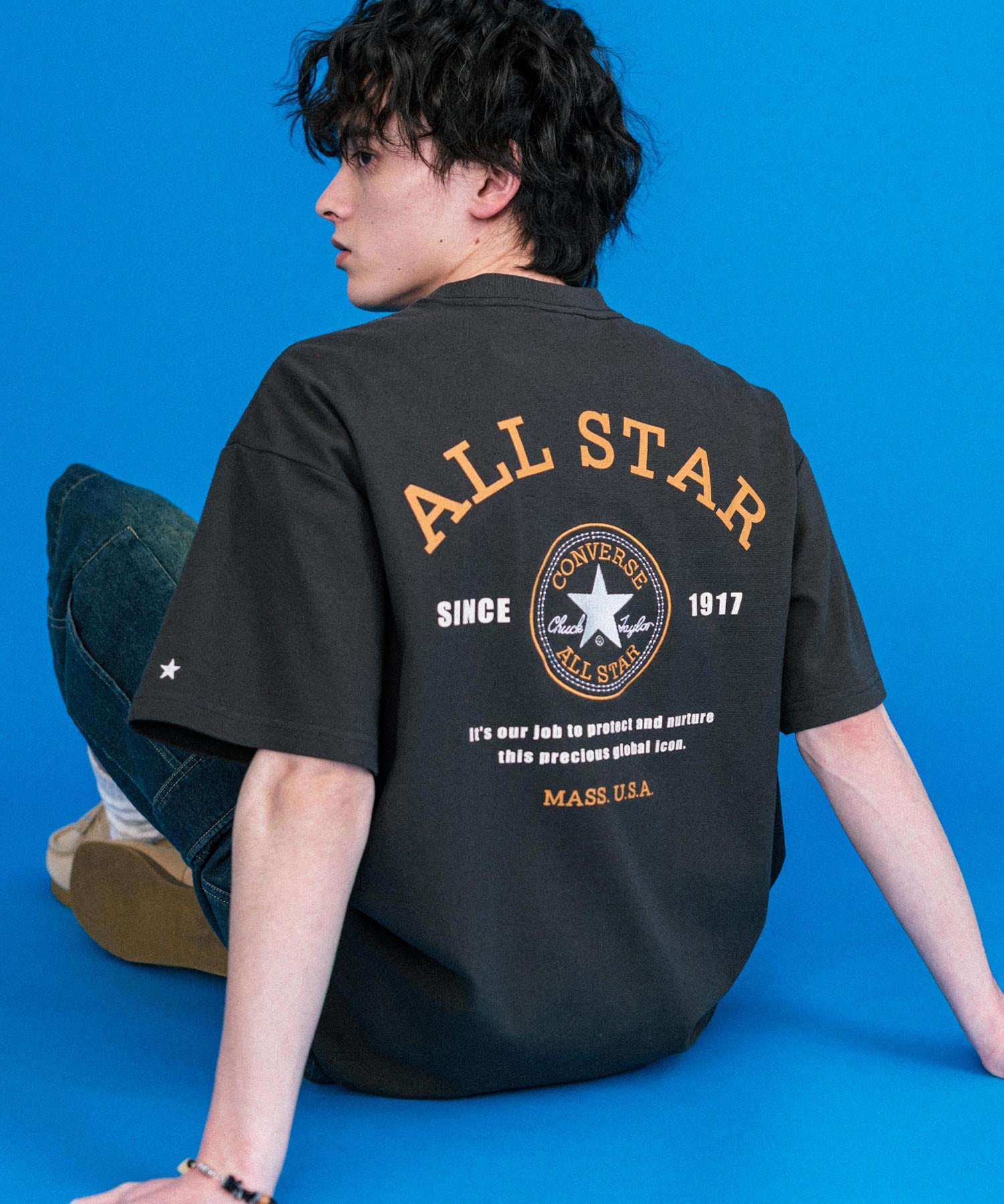 CONVERSE コンバース オーバーサイズフライスバックグラフィッククルーネック半袖Tシャツ 15726
