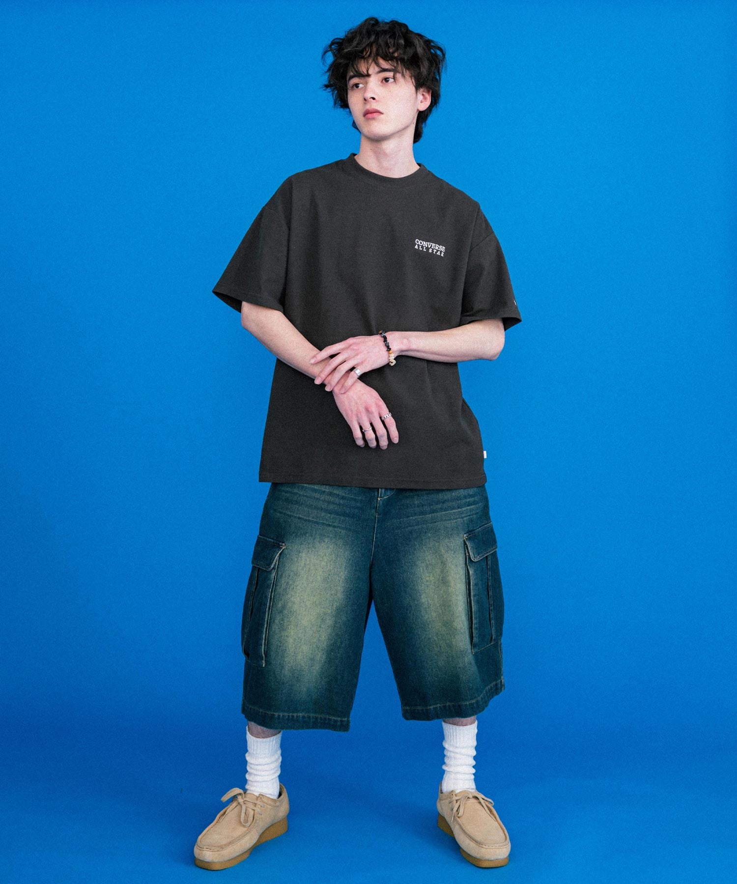 CONVERSE コンバース オーバーサイズフライスバックグラフィッククルーネック半袖Tシャツ 15726