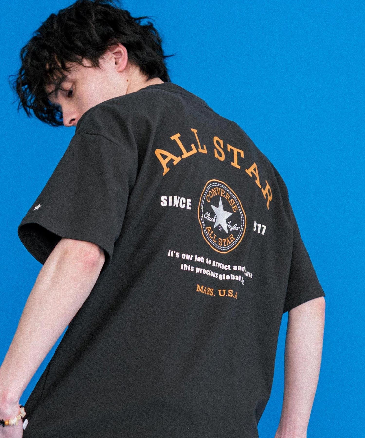 CONVERSE コンバース オーバーサイズフライスバックグラフィッククルーネック半袖Tシャツ 15726