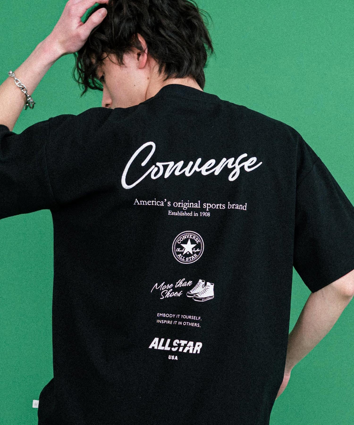 CONVERSE コンバース オーバーサイズフライスバックグラフィッククルーネック半袖Tシャツ 15726