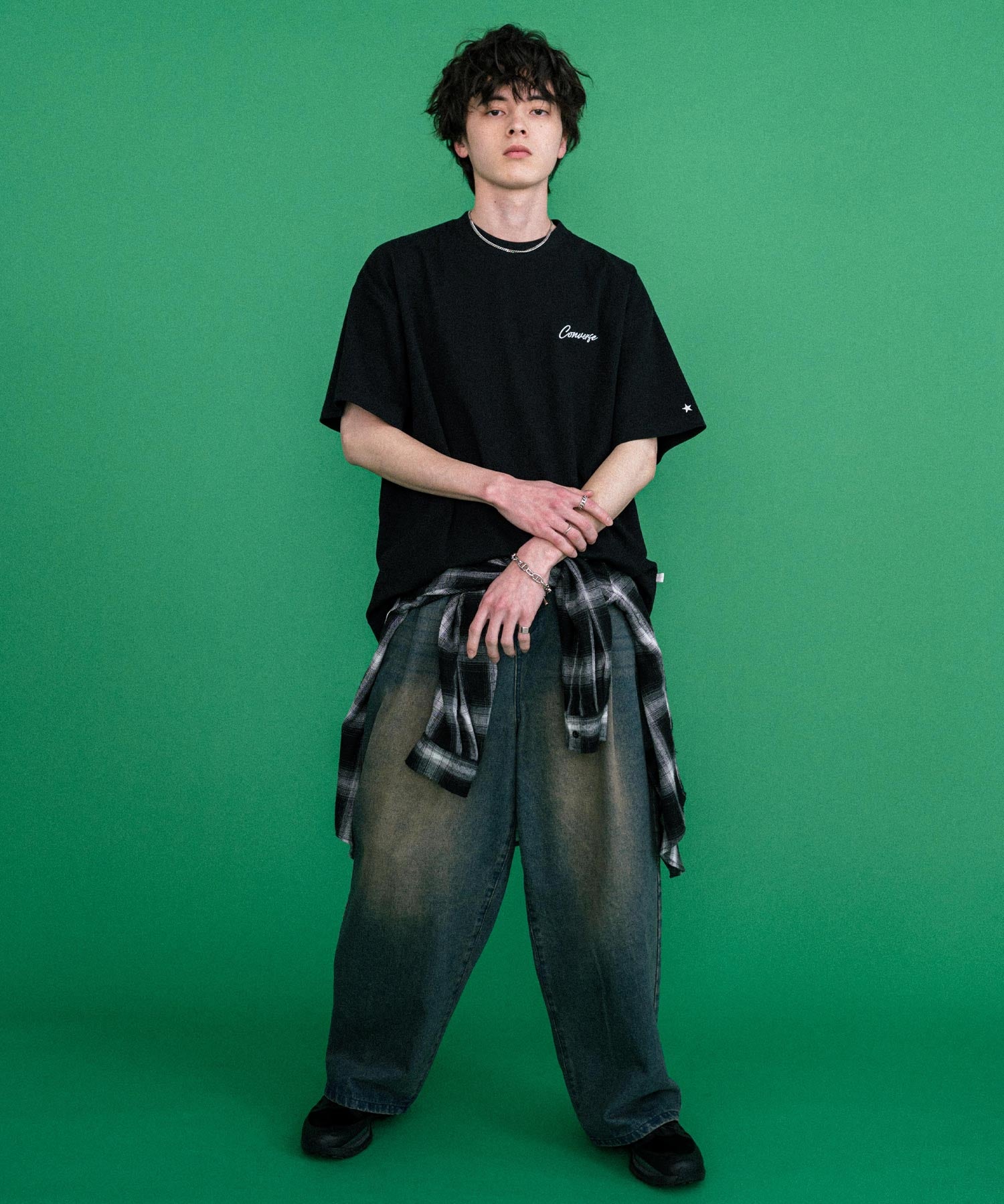 CONVERSE コンバース オーバーサイズフライスバックグラフィッククルーネック半袖Tシャツ 15726