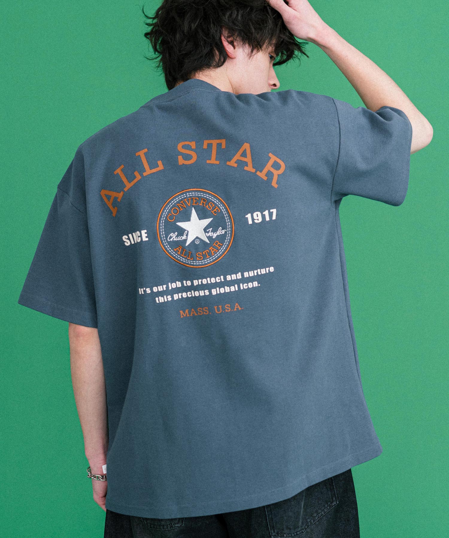 CONVERSE コンバース オーバーサイズフライスバックグラフィッククルーネック半袖Tシャツ 15726