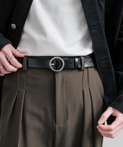 リアルレザー 本革 リングバックルベルト 15727