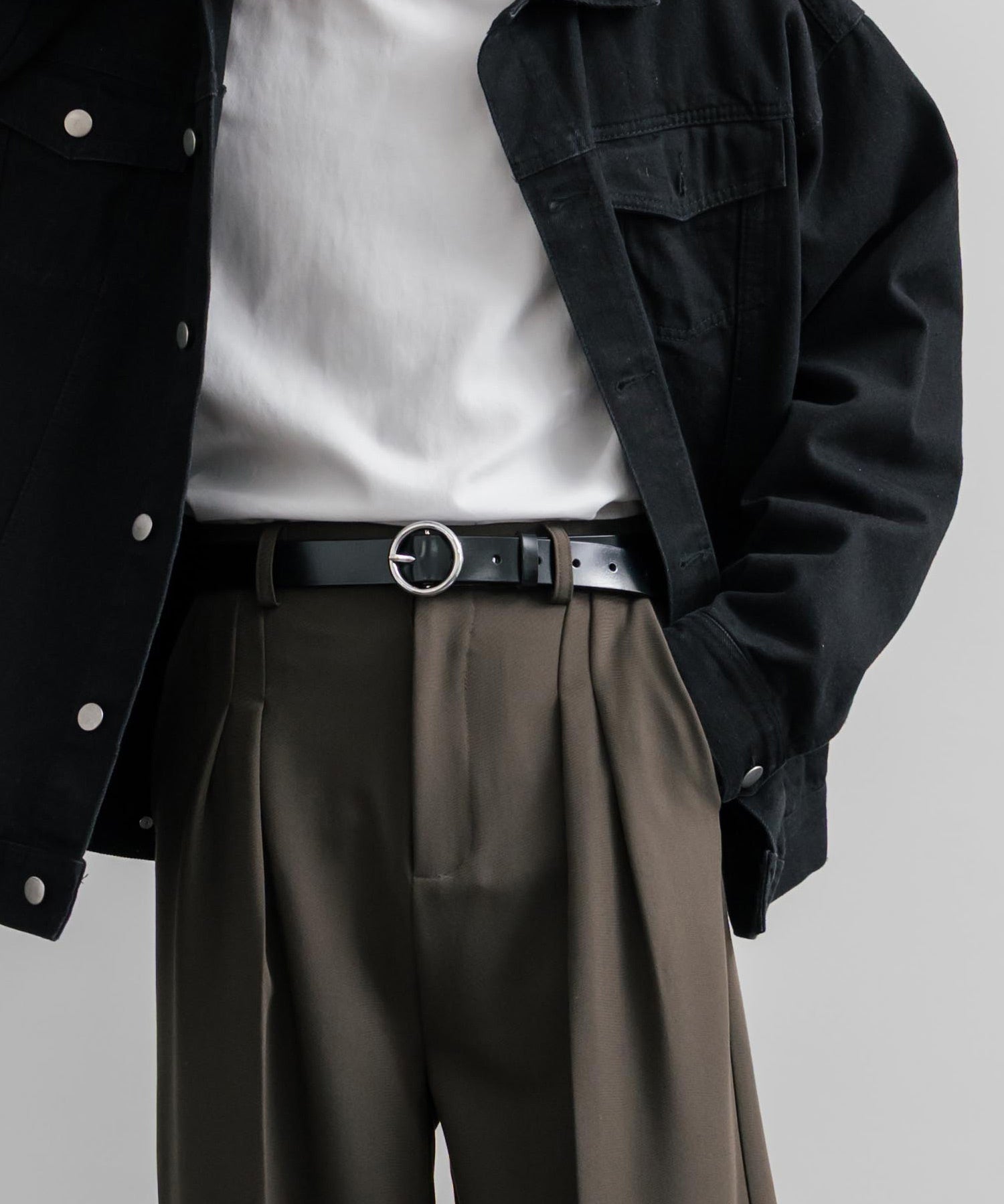 リアルレザー 本革 リングバックルベルト 15727