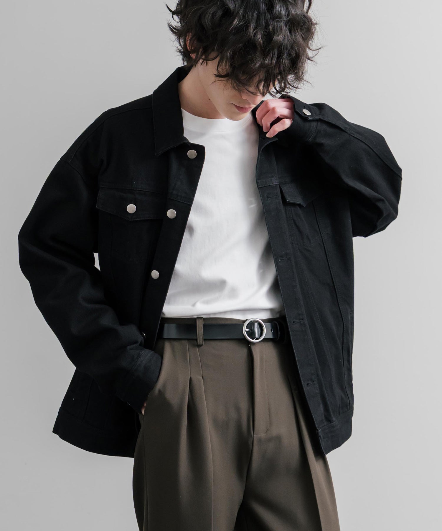 リアルレザー 本革 リングバックルベルト 15727