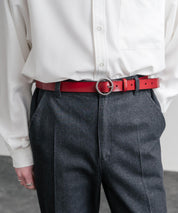 リアルレザー 本革 リングバックルベルト 15727