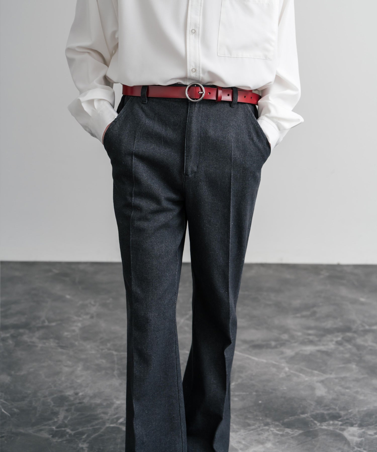 リアルレザー 本革 リングバックルベルト 15727