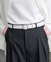 リアルレザー 本革 リングバックルベルト 15727