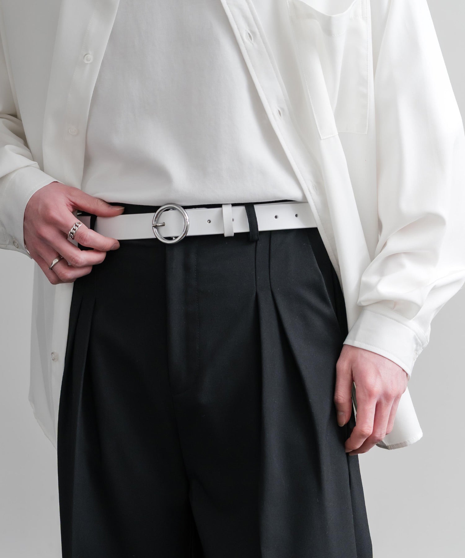 リアルレザー 本革 リングバックルベルト 15727