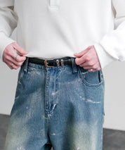 リアルレザー 本革 スクエアバックルベルト 15728